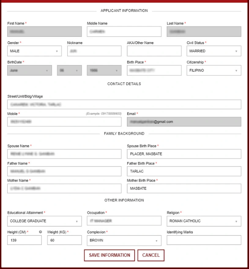 NBI Clearance for Foreigners in the Philippines: 2026 Guide 3 Foreign applicant detail form