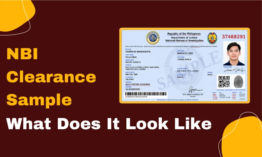 NBI Clearance Sample: What Does It Look Like? 1 NBI Clearance Sample with fictional details, March 2026 demo document mockup
