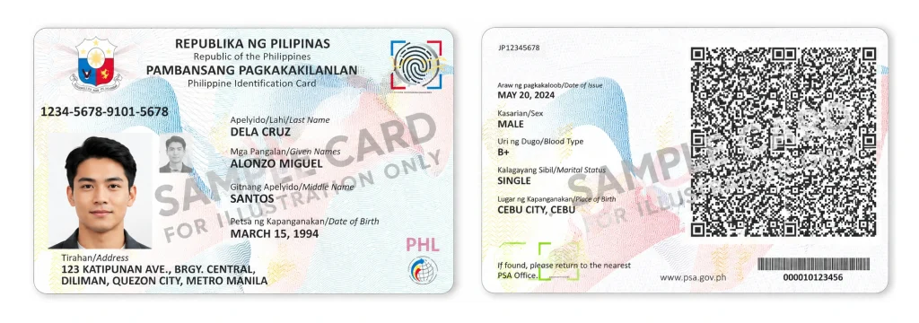 NBI Clearance for First Time Job Seekers | Complete Guide 2026 2 Sample Philippine National ID accepted as valid government ID for NBI Clearance first time job seekers