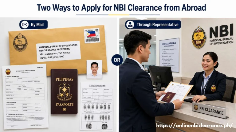 NBI Clearance from Abroad: Complete Guide (2026) 3 Two ways to apply for NBI clearance abroad: by mail or through representative